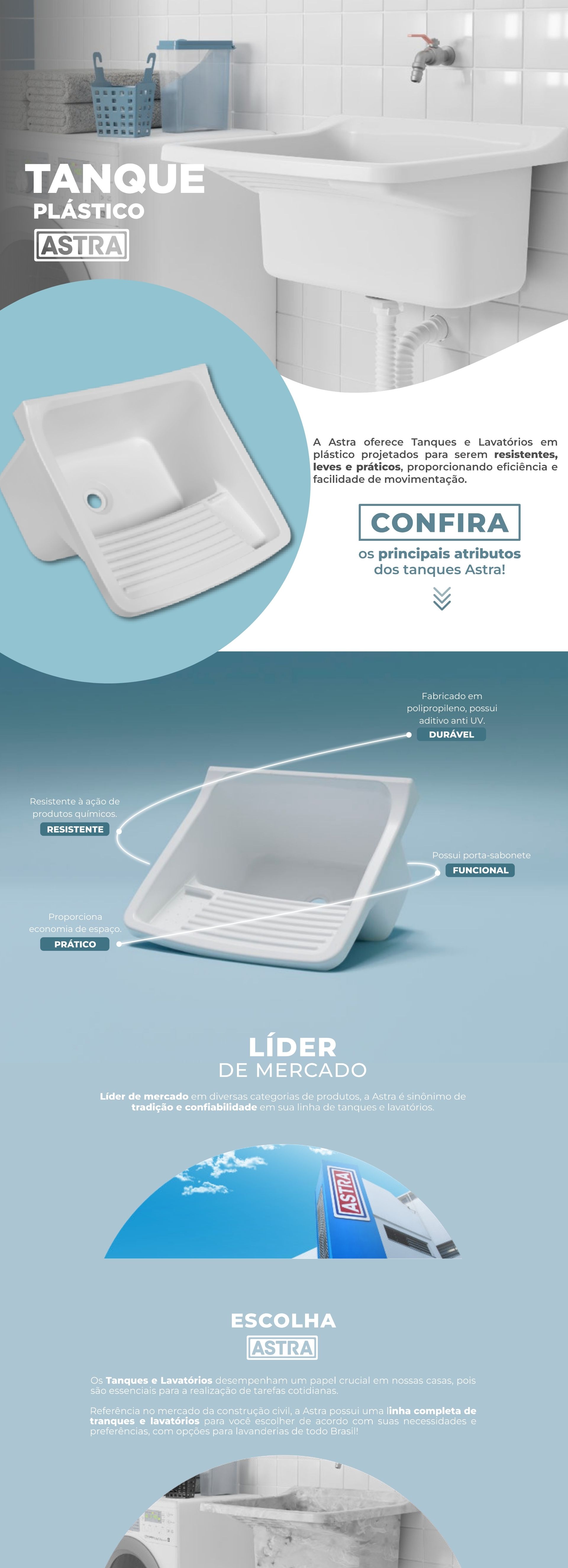Telhanorte | Tanque Plástico 22 Litros 47 x 42,8 x 26,7 cm Preto Astra